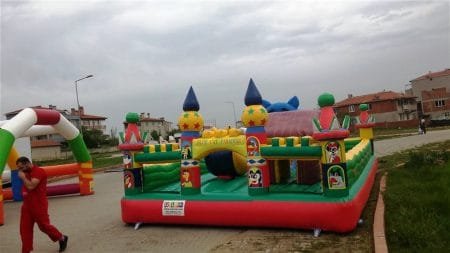 Kedili Combo Şişme Oyuncak Kiralama Şişme Parkur Kiralama