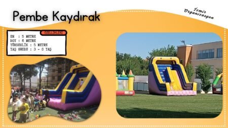Pembe Dev Şişme Kaydırak Şişme Oyuncak Kiralama İzmir Organizasyon